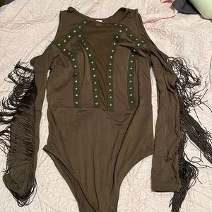 Army green body suit